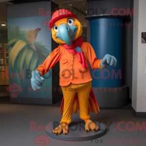 Orange Ara Maskottchen...