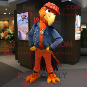 Orange Macaw mascot costume...