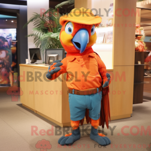 Oranje Ara mascottekostuum...