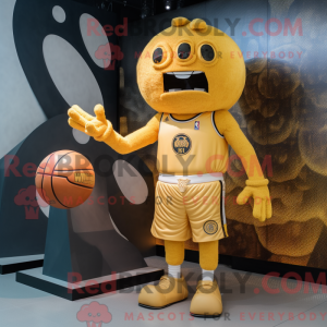 Gold Basketball Ball maskot...