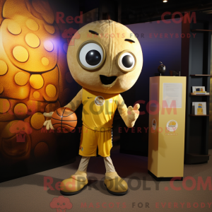 Gold Basketball Ball mascot...