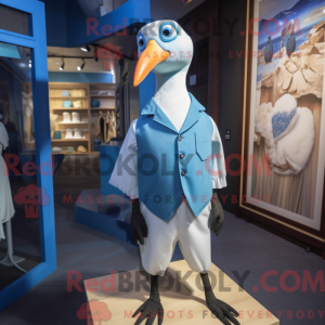 Blue Seagull maskot kostume...