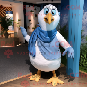 Blue Seagull maskot kostume...