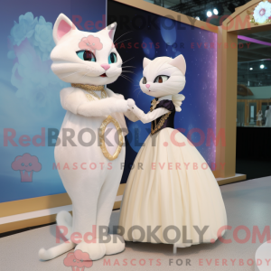 Cream Cat mascottekostuum...