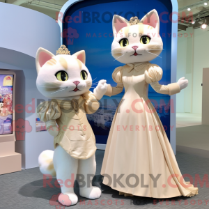 Cream Cat mascottekostuum...