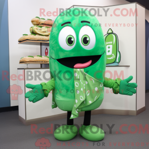 Green Sushi mascot costume...