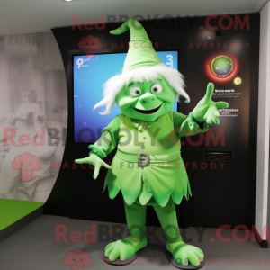 Green Witch mascot costume...