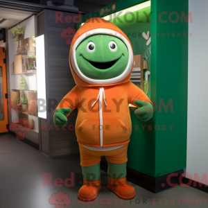Green Orange mascot costume...
