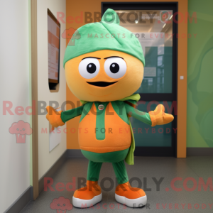 Grøn Orange maskot kostume...