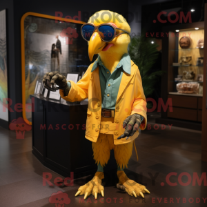 Gold Macaw mascot costume...