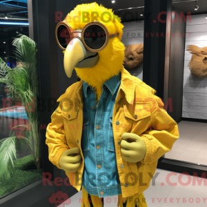 Gold Macaw mascot costume...