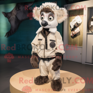 Cream Lemur mascot costume...