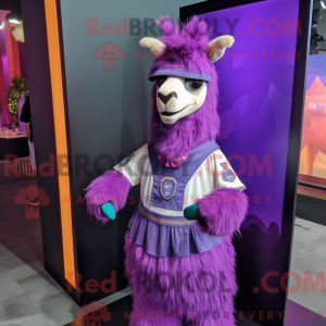 Purple Llama mascot costume...