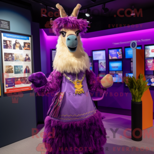 Lilla Lama maskot kostume...