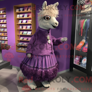Lilla Lama maskot kostume...