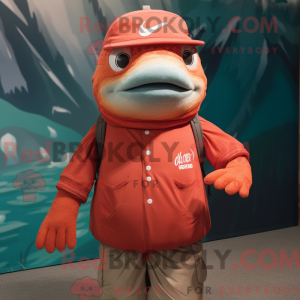 Rust Salmon mascot costume...