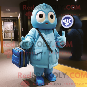 Sky Blue Oyster mascot...