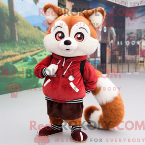 Cream Red Panda mascot...