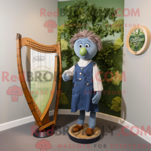 Olive Celtic Harp mascot...