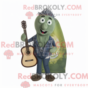Olive Celtic Harp mascot...