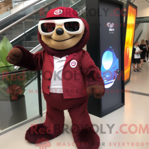 Maroon Sloth mascot costume...