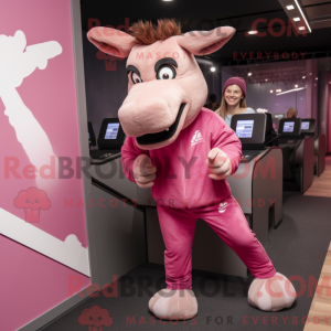 Maskottchenkostüm Rosa Esel...