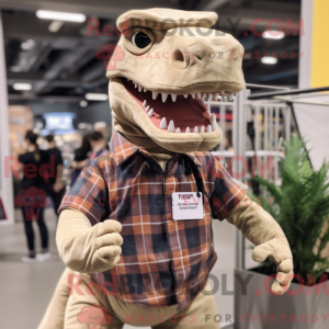 Beige Allosaurus mascot...