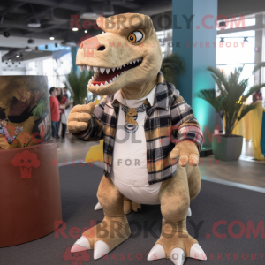 Beige Allosaurus mascot...