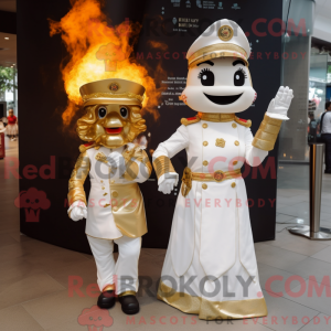 Gold Fire Fighter mascot...