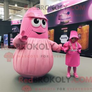 Pink Granat maskot kostume...