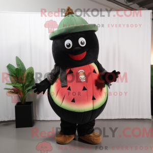 Sort vandmelon maskot...