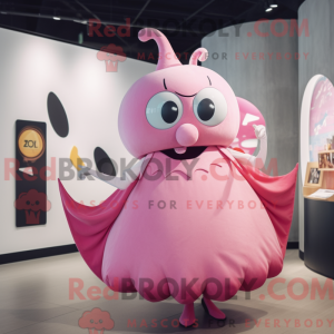 Pink Ray mascot costume...