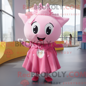 Pink Ray mascot costume...