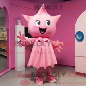 Pink Ray mascot costume...