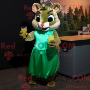 Grøn Chipmunk maskot...