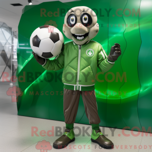 Grøn Fodbold maskot kostume...