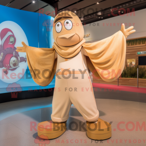 Tan Acrobat maskot kostume...