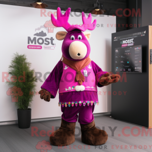 Magenta Moose mascot...