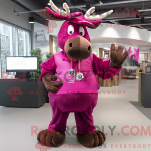 Magenta Moose mascot...
