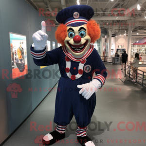 Navy Evil Clown mascot...