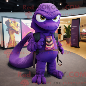 Lilla Snake maskot kostume...