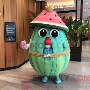 Cyan vandmelon maskot...