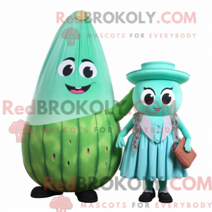 Cyan vannmelon maskot...