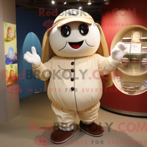 Cream Baseball Ball maskot...