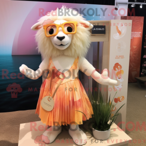 Peach Angora Goat mascot...