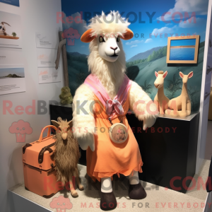 Peach Angora Goat mascot...