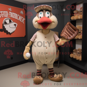 Tan Turkey mascot costume...