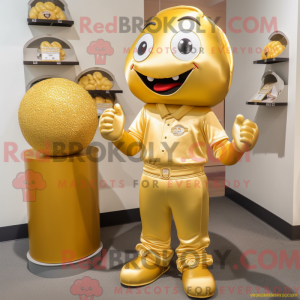 Gold Baseball Ball mascot...