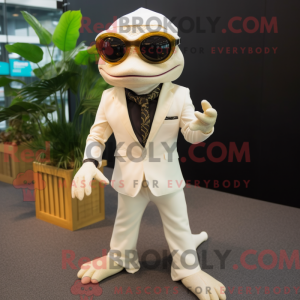 Cream Geckos maskot kostume...