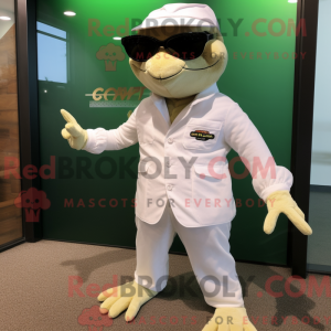 Crème gekko-mascottekostuum...